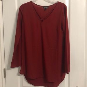 Express red long Sleeve Top